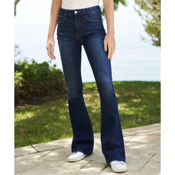 Frank & Eileen Flannigan Flare Jeans Dark Wash Cotton Blend Size 30 Flared Leg - Picture 2 of 14